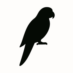 Fototapeta premium very simple flat and single minimalist Parrot Silhouettes in black on a white background