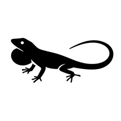 Obraz premium very simple flat and single minimalist Anole Silhouettes in black on a white background
