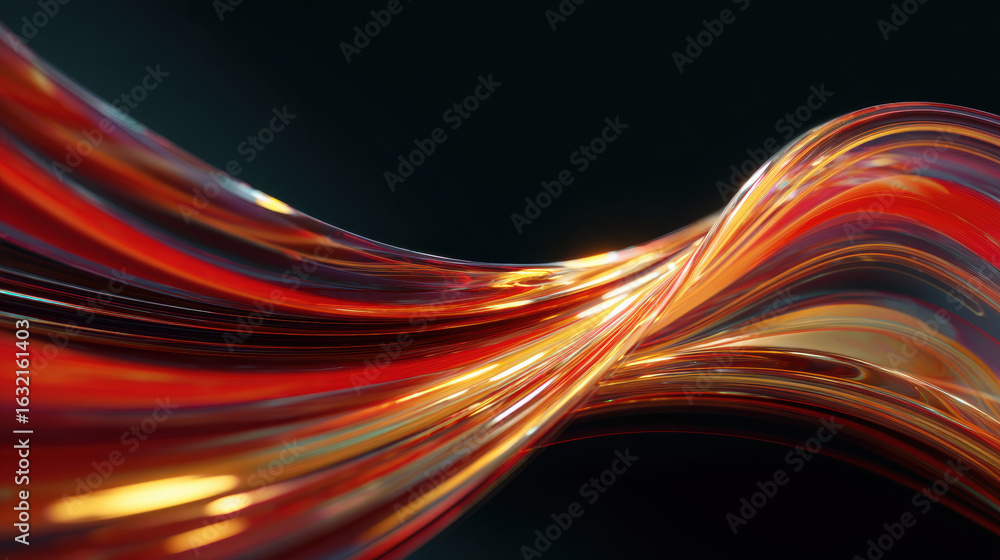 Poster flame-shaped abstract background with dynamic movement and glow
