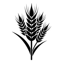 Barley vector clean black silhouette design white background