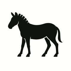 Fototapeta premium very simple flat and single minimalist Zebra Silhouettes in black on a white background