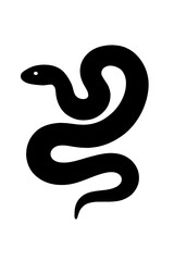 Naklejka premium very simple flat and single minimalist Reticulated Python Silhouettes in black on a white background