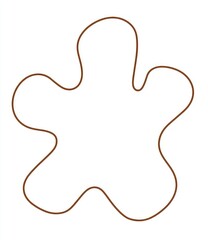 Abstract, organic, star-shaped outline.  Simple, stylized,  brown,  line drawing.  Five-pointed,  blob-like form