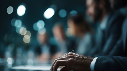 Fototapeta premium Executives discussing industrial capital investment at a business meeting