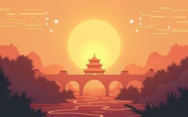 Vietnam independence day concept in flat design. High quality