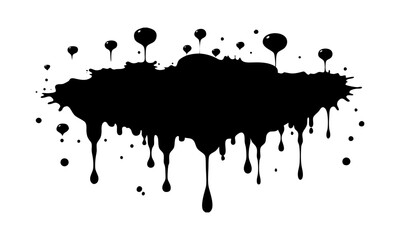 Download Black Dripping Ink. Vector  Illustration Eps File For Design.