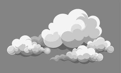 Download Set Of Realistic Smoke Or Steam In White And Gray Colors, Vector Eps File For Design.