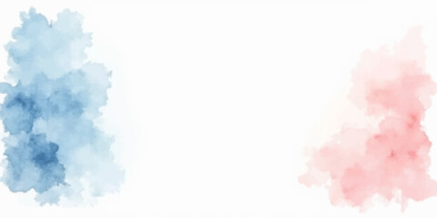 Abstract sky watercolor background with vintage blue and white brush strokes