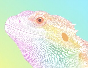 Fototapeta premium Close-up of a colorful lizard head