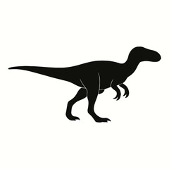 very simple flat and single minimalist Raptor Silhouettes in black on a white background