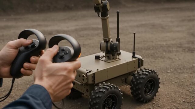 Vr controlled robot arm: innovative remote operation technology showcase demo