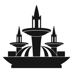 Dubai Fountain vector clean black silhouette design white background