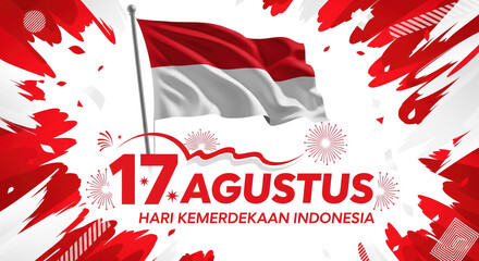 indonesia independence day 17 Agustus Banner Flyer Poster Design 