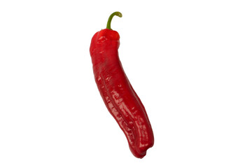 Fresh sweet red pepper isolated on a white background.