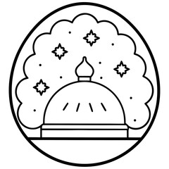 Fototapeta premium Fasting Time Coloring Page Outline Vector Design
