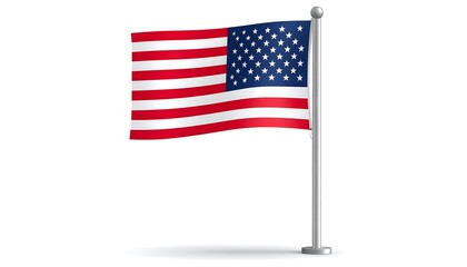 A Vibrant Illustration of the American Flag Symbolizing Patriotism and Freedom