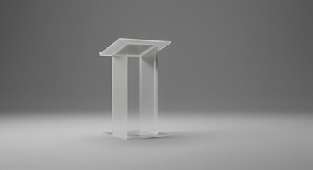 Transparent Acrylic Glass Podium or Lectern for Presentations and Events