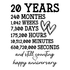 20th Wedding Anniversary SVG