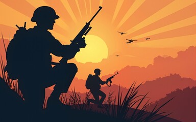 Naklejka premium Vietnam War Veterans Day background vector illustration. High quality