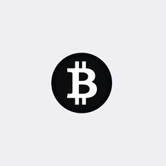 Obraz premium Vector illustration of bitcoin logo symbol on grey background