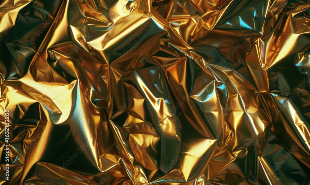Poster golden foil texture with reflective surface for abstract background design