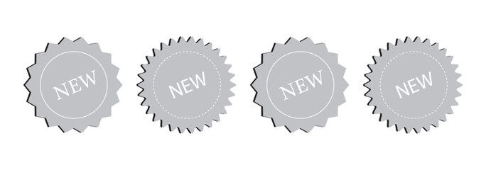 sale price stickers and labels, star and rosette, sunburst, callout and splash, stamp and tag badges.