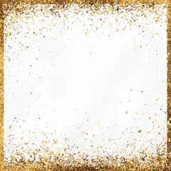 Gold glitter border on a white background