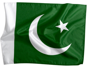 Folded Pakistan Flag with Soft Fabric Shadows – Isolated on Transparent Background