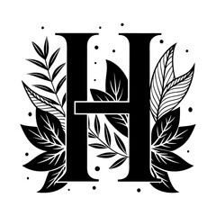 Download  Stylized Design With Letter 'H"Vector Art Illustration Eps File For Design.
