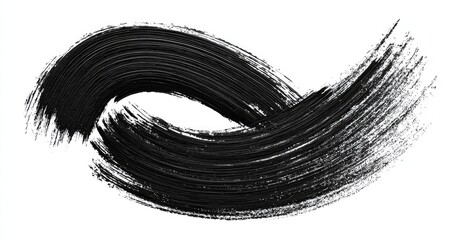 Black smudged mascara stroke,  swirling design