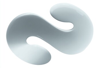 Naklejka premium Light gray, smooth, stylized S-shape logo