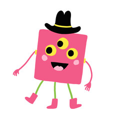 Square Alien Pink– Fun Kid-Friendly Illustration