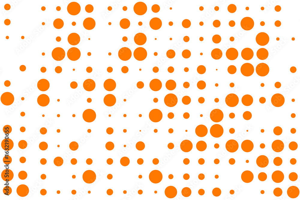 Poster a captivating orange dot pattern on a clean transparent background, creating an abstract and modern 