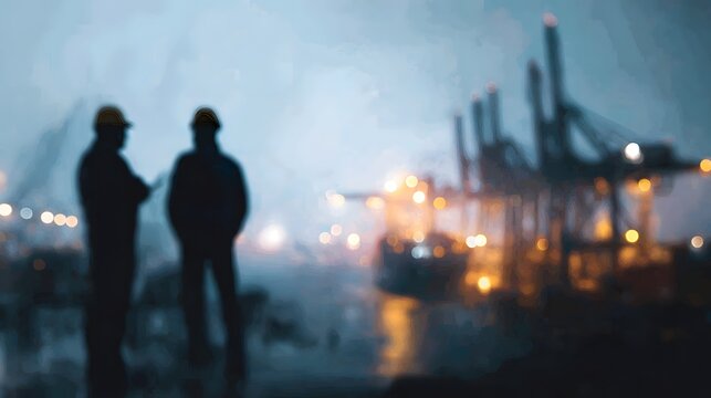 Global trade partners review industrial investment under business lighting