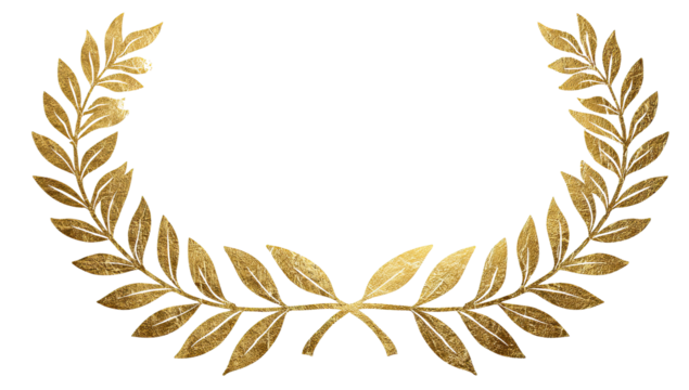 Gold laurel wreath graphic - Powered by Adobe