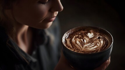 Exquisite coffee art created by a skilled barista