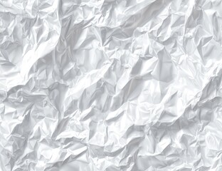 Obraz premium Close-up view of crumpled white paper, exhibiting a textured surface with folds and creases