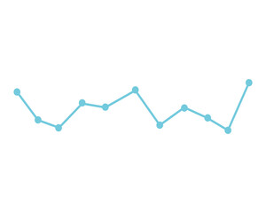 Line chart showing a fluctuating trend isolated on transparent background