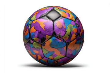 Colorful camo soccer ball
