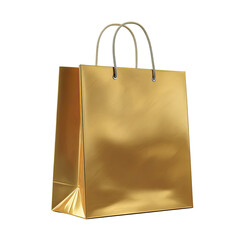Gold shopping bag, 3D illustration