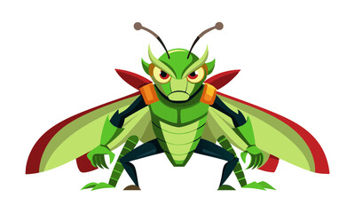 Download Powerful Grasshopper As An Avenger Hero Vector Art Illustration Eps File For Design.