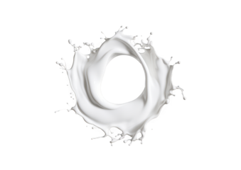 white milk or yogurt twisted splash isolated on white or transparent png