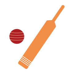 Cricket bat, ball icon. Cricket bat ball simple silhouette symbol design. Clip art social media sports vector illustration sign concept website graphic design.