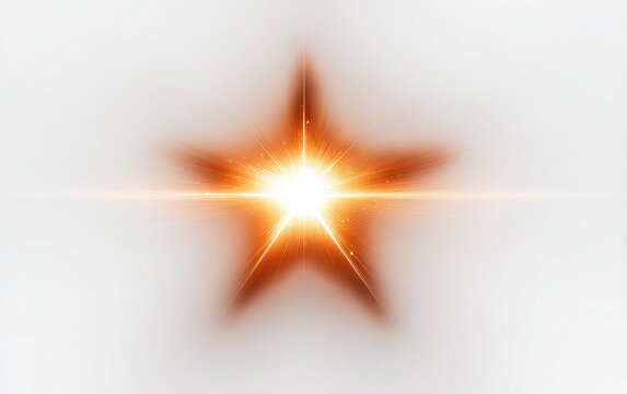Starburst of light, orange hue against white
