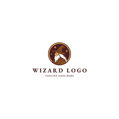 Wizard logo icon design template flat vector