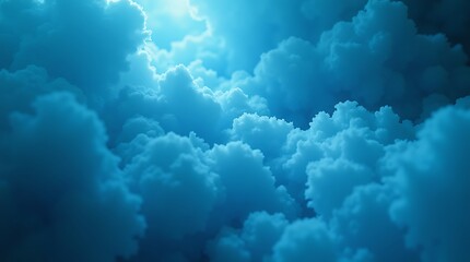 Bright sunlight breaking through deep blue storm clouds