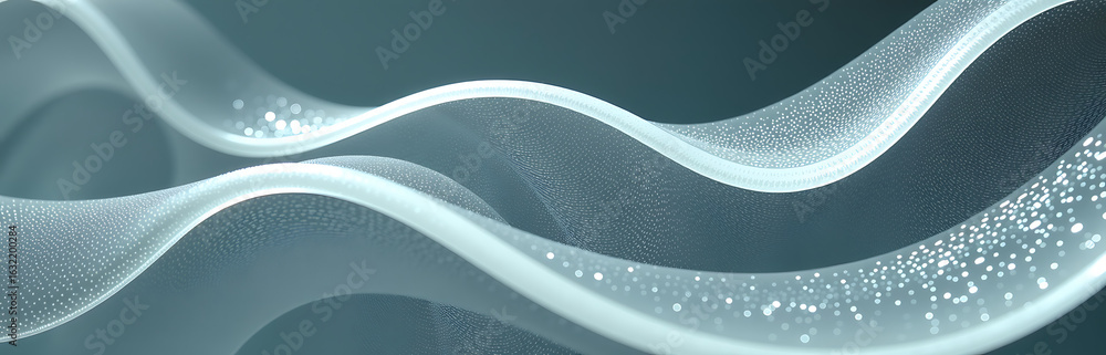 Poster frosted glass surfaces layered subtle gradations translucency soft ambient light casting delicate sh