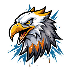 Download Mythical Eagle   Tattoo Style. , T-Shirt Design. Light Strokes, Paint Dripping Vector Illustration . This Icon Concept Isolated Premium Vector. Flat Cartoon Style Svg File For Design.