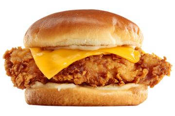 Crispy chicken sandwich with melted cheese