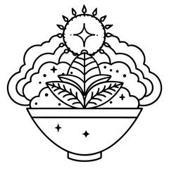 Mind Garden line art vector